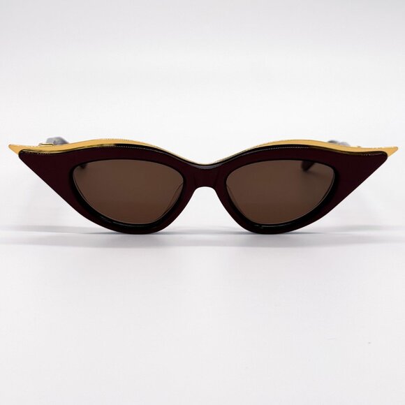 NEW VALENTINO V-GOLDCUT VLS-114B BORDEAUX WOMEN CAT EYE SUNGLASSES VALENTINO - Picture 7 of 14